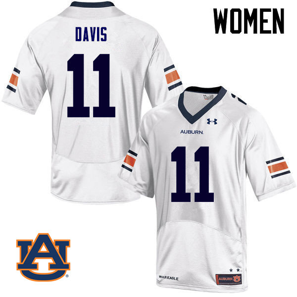 Women Auburn Tigers #11 Kyle Davis College Football Jerseys Sale-White